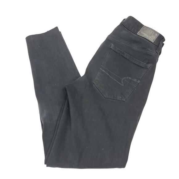American Eagle Outfitter High Rise Jegging Raw Hem Destressed Jeans Women Size 0 - Picture 1 of 14
